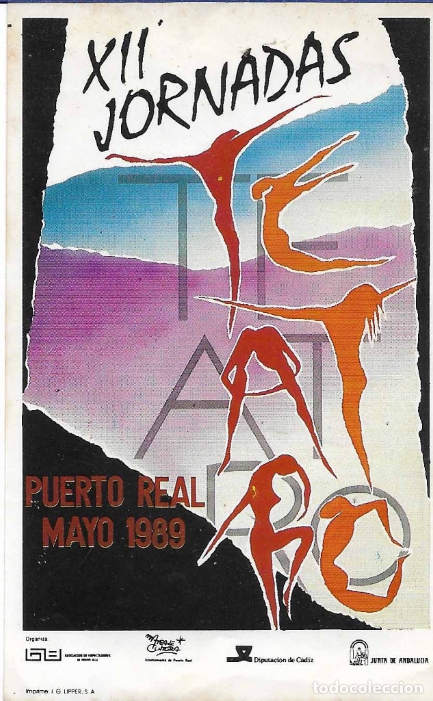 Pegatinas de colecci&oacute;n: XII JORNADAS DE TEATRO, PUERTO REAL 1989