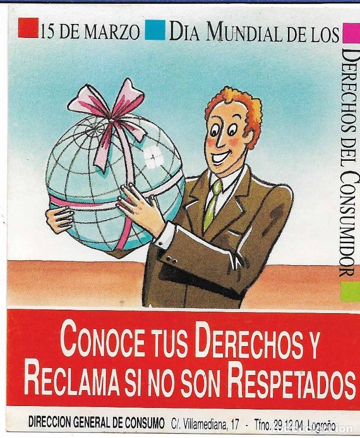 Autocollants de collection: DIRECCI&Oacute;N GENERAL DE CONSUMO, LOGRO&Ntilde;O, A&Ntilde;OS 90