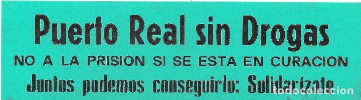 Autocolantes de cole&ccedil;&atilde;o: PUERTO REAL SIN DROGAS, A&Ntilde;OS 90