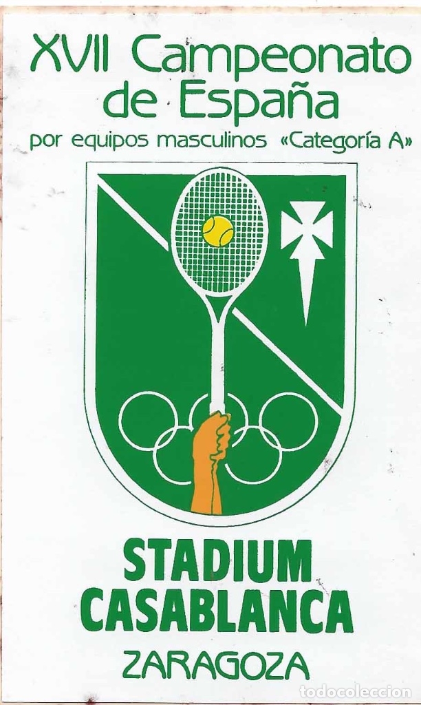 Autocolantes de cole&ccedil;&atilde;o: XVII CAMPEONATO DE ESPA&Ntilde;A DE TENIS, ZARAGOZA