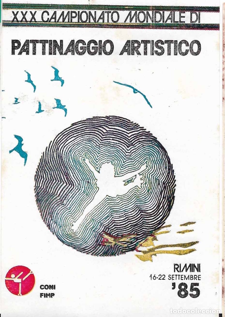 Autocolantes de cole&ccedil;&atilde;o: XXX CAMPEONATO MUNDIAL DE PATINAJE ART&Iacute;STICO, RIMINI 1985