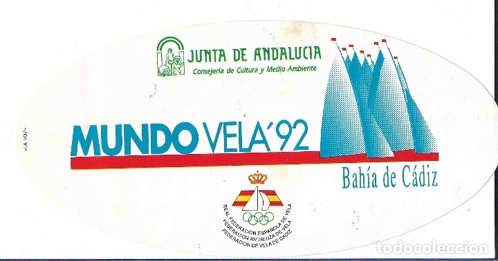 Pegatinas de colecci&oacute;n: MIUNDO VELA 92, C&Aacute;DIZ