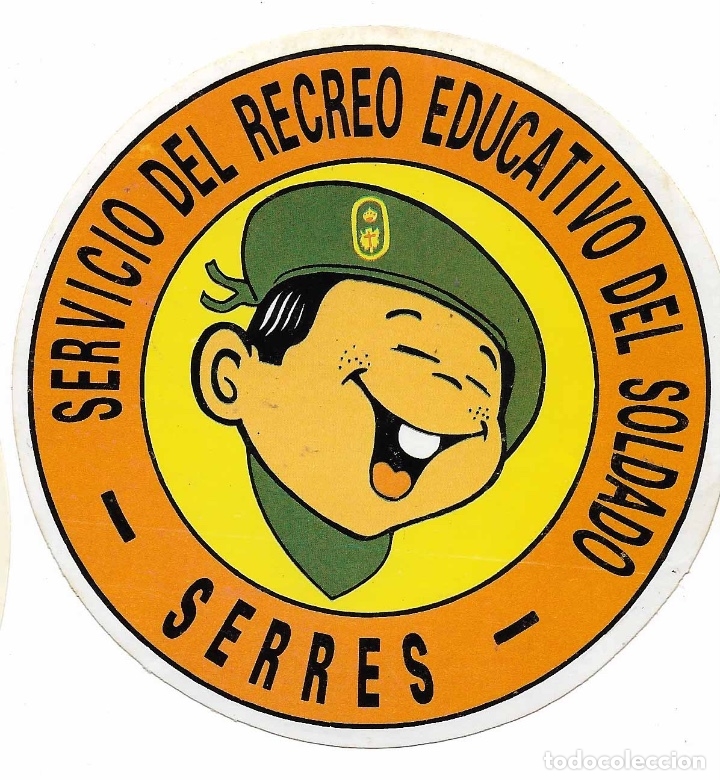 Pegatinas de colecci&oacute;n: SERVICIO DEL RECREO EDUCATIVO DEL SOLDADO, A&Ntilde;OS 90