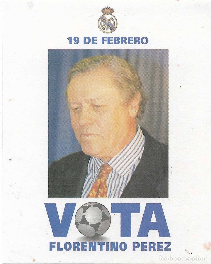 Pegatinas de colecci&oacute;n: ELECCIONES PRESIDENTE REAL MADRID, 2000