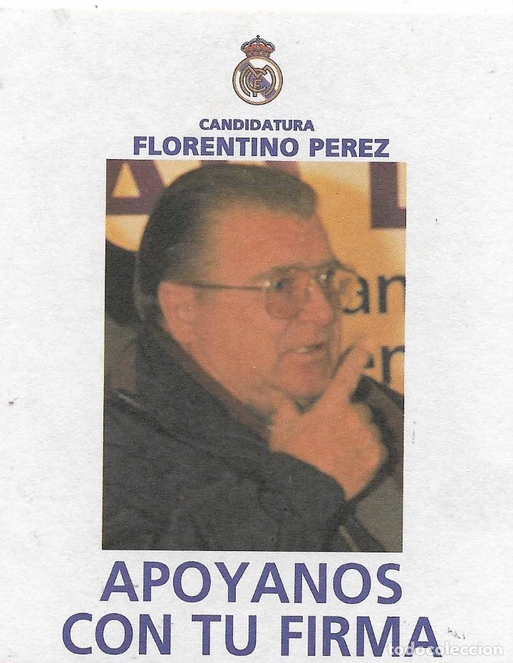 Pegatinas de colecci&oacute;n: ELECCIONES PRESIDENTE REAL MADRID, 2000