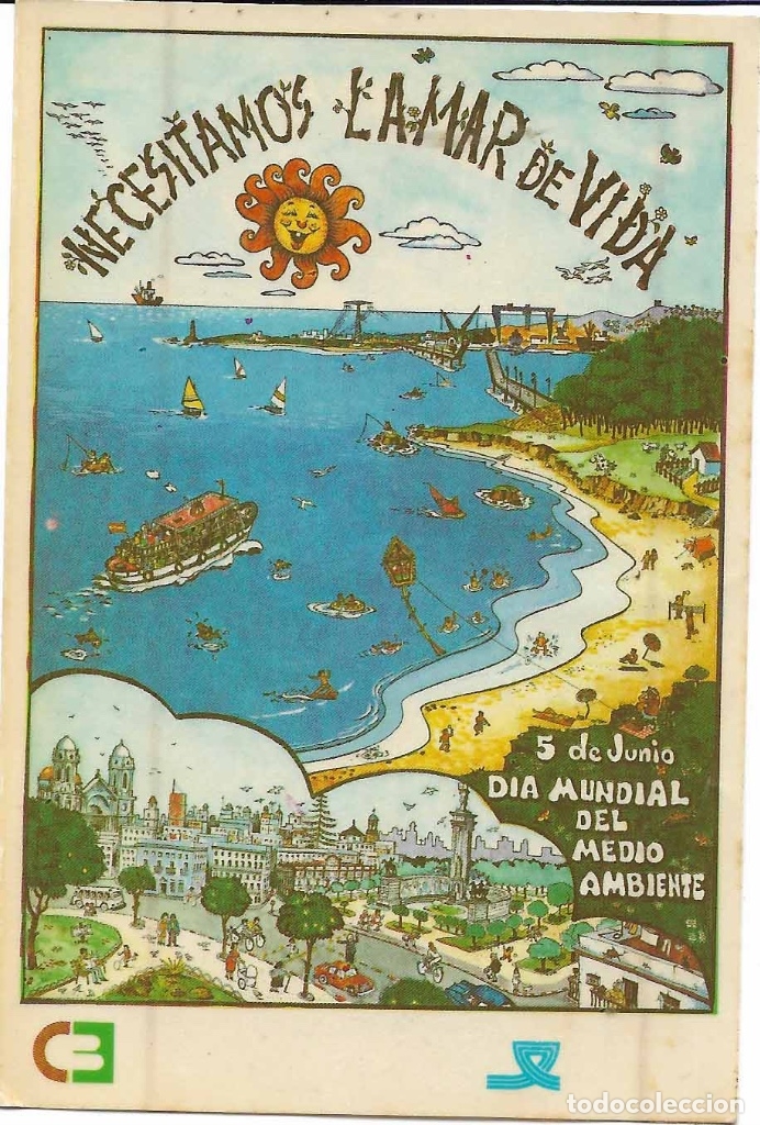 Pegatinas de colecci&oacute;n: DIA DEL MEDIO AMBIENTE, DIPUTACI&Oacute;N DE C&Aacute;DIZ, 1986