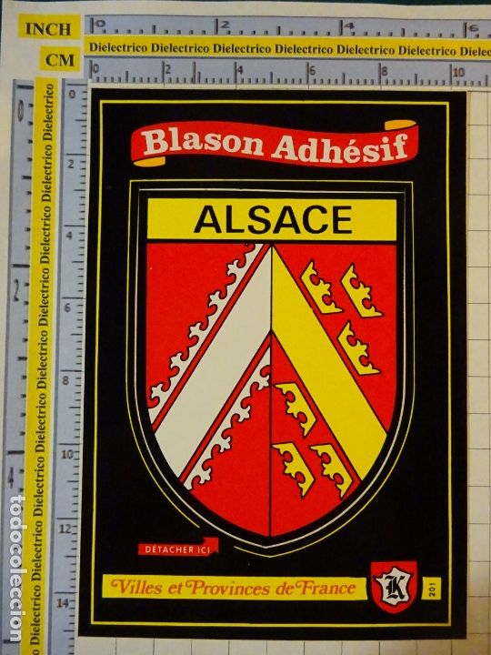 Autocolantes de cole&ccedil;&atilde;o: PEGATINA DE TURISMO, BANDERAS, HER&Aacute;LDICA.. POSTAL ESCUDO HER&Aacute;LDICO DE ALSACIA, FRANCIA. 18