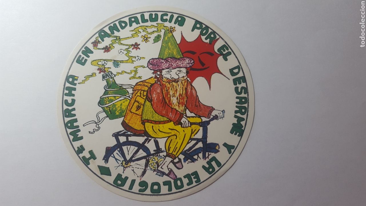 Pegatinas de colecci&oacute;n: PRIMERA MARCHA EN ANDALUC&Iacute;A POR EL DESARME Y LA ECOLOG&Iacute;A. A&Ntilde;OS 80. NUEVA SIN PEGAR
