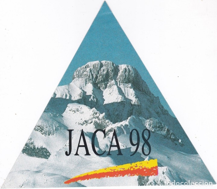 Pegatinas de colecci&oacute;n: PEGATINA TRIANGULAR JACA 98 - Foto 1