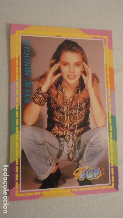 Pegatinas de colecci&oacute;n: ANTIGUA PEGATINA CROMO SUPER POP KYLIE MINOGUE A&Ntilde;OS 80?
