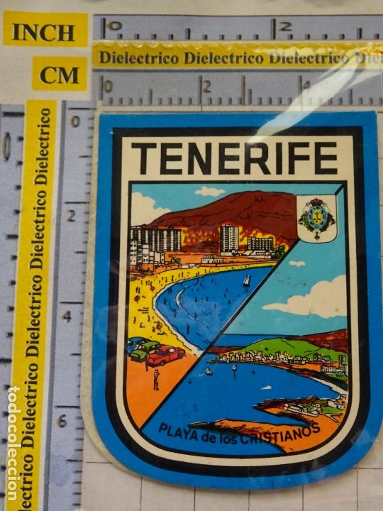 Collection stickers: PEGATINA DE TURISMO. TIPO ESCUDO. TENERIFE PLAYA DE LOS CRISTIANOS. CALIDAD ADHESIVO DOS CARAS