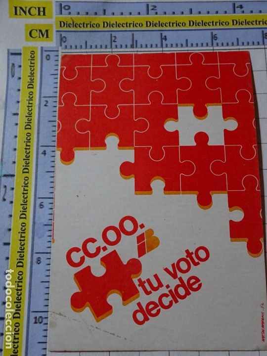 Autocollants de collection: PEGATINA POL&Iacute;TICO SINDICAL. CCOO TU VOTO DECIDE. AEROL&Iacute;NEAS IBERIA. 169