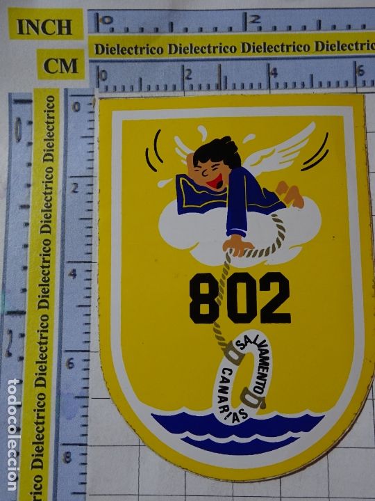 Autocolantes de cole&ccedil;&atilde;o: PEGATINA MILITAR. ESCUADR&Oacute;N EJ&Eacute;RCITO DEL AIRE. SALVAMENTO CANARIAS 802. 180
