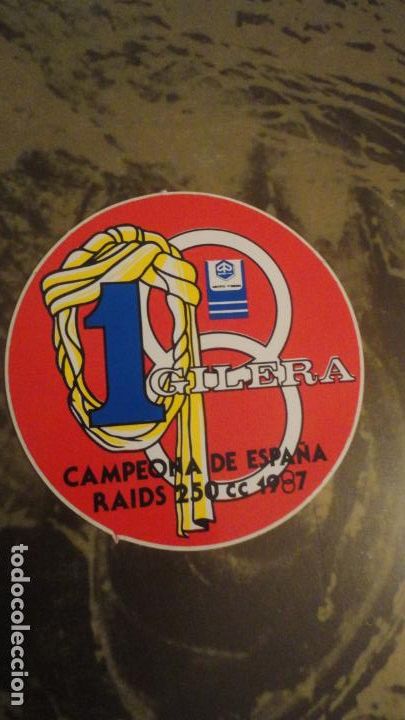 Pegatinas de colecci&oacute;n: ANTIGUA PEGATINA.1 GILERA.MOTO VESPA.CAMPEONA ESPA&Ntilde;A RAIDS 250 CC  1987