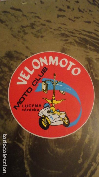 Pegatinas de colecci&oacute;n: ANTIGUA PEGATINA.VELONMOTO MOTO CLUB LUCENA CORDOBA. MOTOS.