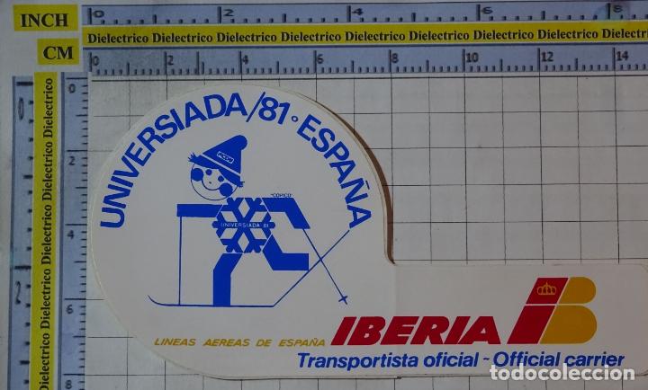 Pegatinas de colecci&oacute;n: PEGATINA DE AVIONES AEROL&Iacute;NEAS IBERIA. PATROCINADOR UNIVERSIADA 81 1981. 28