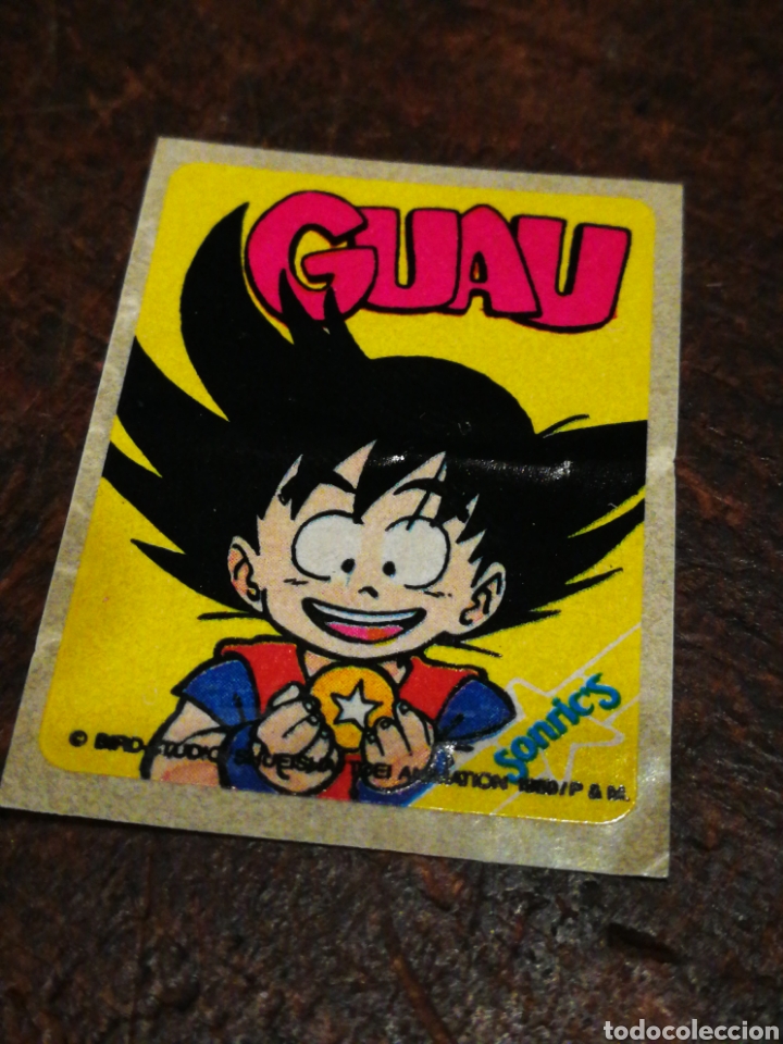 Pegatinas de colecci&oacute;n: CROMO PEGATINA CHICLE SONRICS DRAGON BALL (BOLA DE DRAC)- SON GOKU, GUAU.