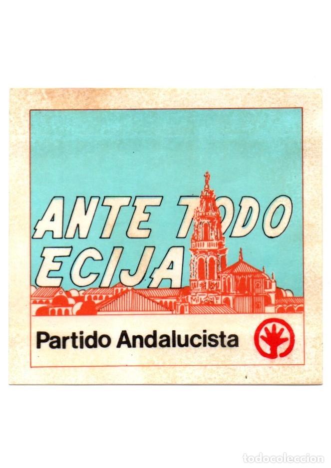 Pegatinas de colecci&oacute;n: ANTIGUA PEGATINA ADHESIVO STICKER POL&Iacute;TICA SINDICAL REIVINDICATIVA PARTIDO ANDALUCISTA &Eacute;CIJA VER....