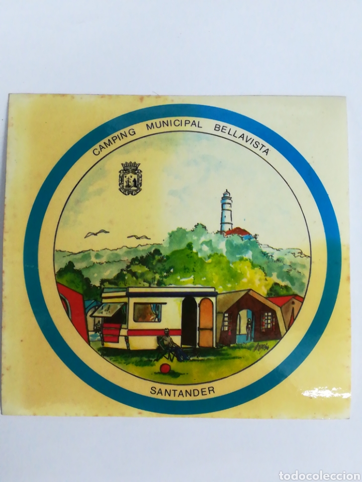Pegatinas de colecci&oacute;n: Pegatina Camping Municipal Bella vista. Santander. 98x95mm