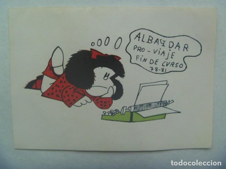 Pegatinas de colecci&oacute;n: PEGATINA CASERA PRO VIAJE FIN DE CURSO 1978 - 81, COLEGIO ALBAYDAR. CON MAFALDA