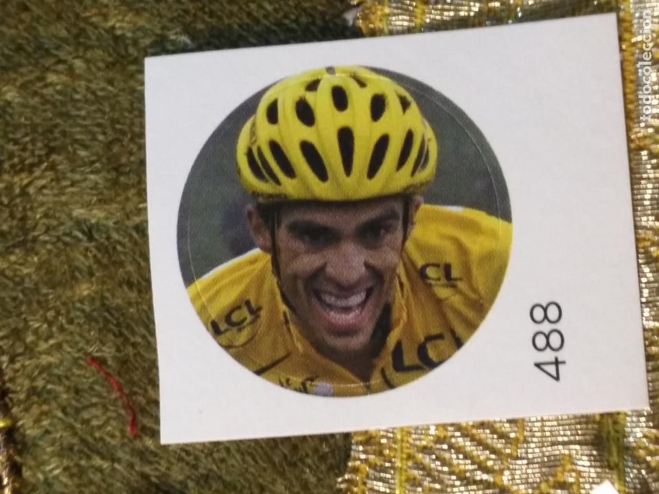 Pegatinas de colecci&oacute;n: PEGATINA CROMO ADHESIVO redondo troquelado 2,6 cm - ciclismo ciclista alberto contador