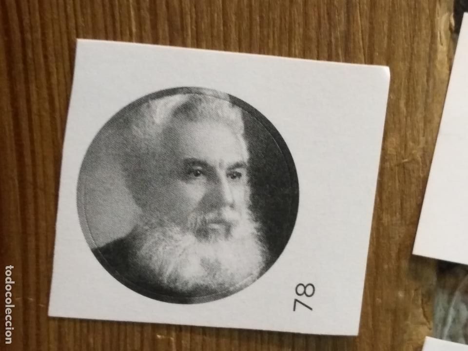 Sammlung von Aufklebern: PEGATINA CROMO ADHESIVO redondo troquelado 2,6 cm - inventor del telefono alexander graham bell