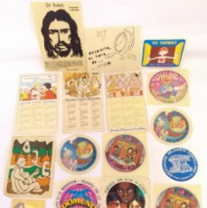 Pegatinas de colección: LOTE DE 20 PEGATINAS Y CALENDARIOS RELIGIOSOS Y DE DOMUND AÑOS 80. Lote 195773147