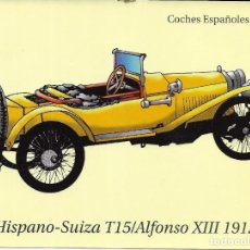 Pegatinas de colección: *** PN327 - PEGATINA COCHES ESPAÑOLES - HISPANO-SUIZA T15 / ALFONSOXIII 1912 - 19 X 14 CM.