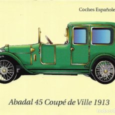 Pegatinas de colección: *** PN330 - PEGATINA COCHES ESPAÑOLES - ABADAL 45 COUPÉ DE VILLE 1913 - 19 X 14 CM.
