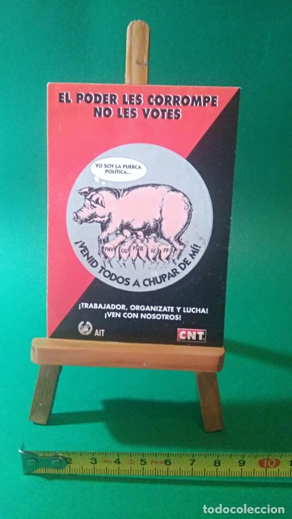 Pegatinas de colecci&oacute;n: PEGATINA POLITICA CNT EL PODER LES CORROMPE - Foto 1