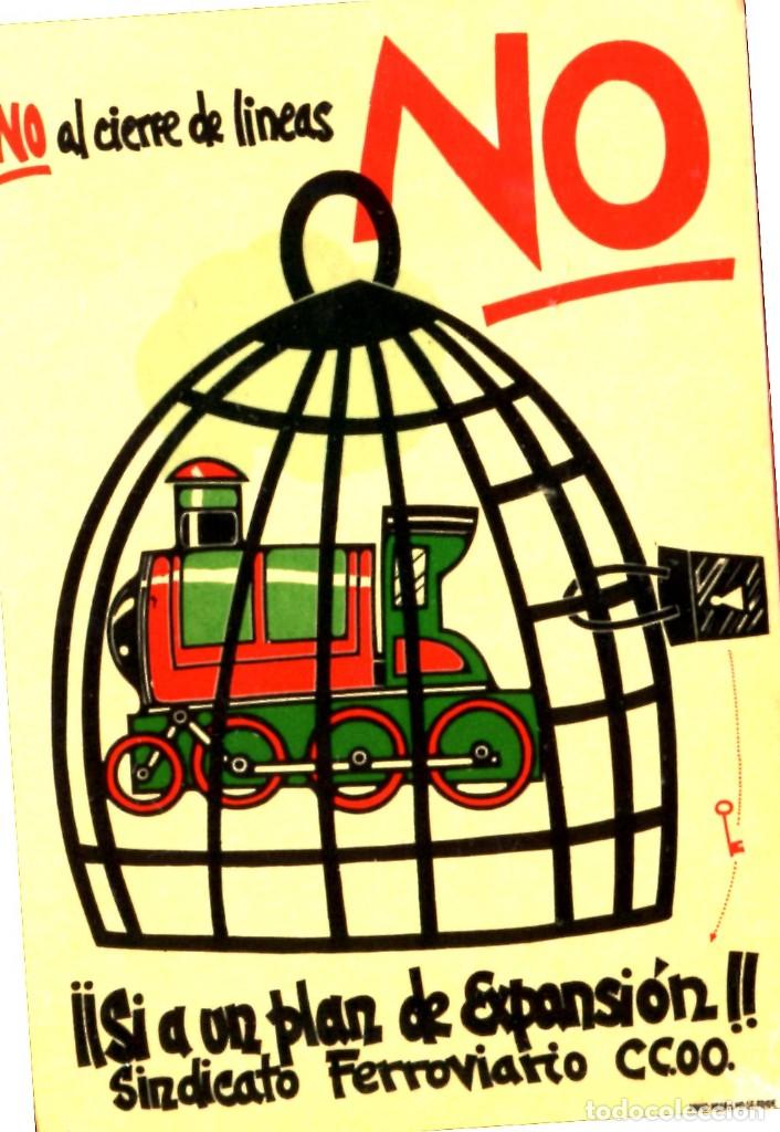 Pegatinas de colecci&oacute;n: PEGATINA POL&Iacute;TICA NO AL CIERRE DE LINEAS SINDICATO FERROVIARIO CCOO