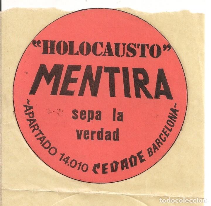 Pegatinas de colecci&oacute;n: PEGATINA ADHESIVO CEDADE - HOLOCAUSTO MENTIRA
