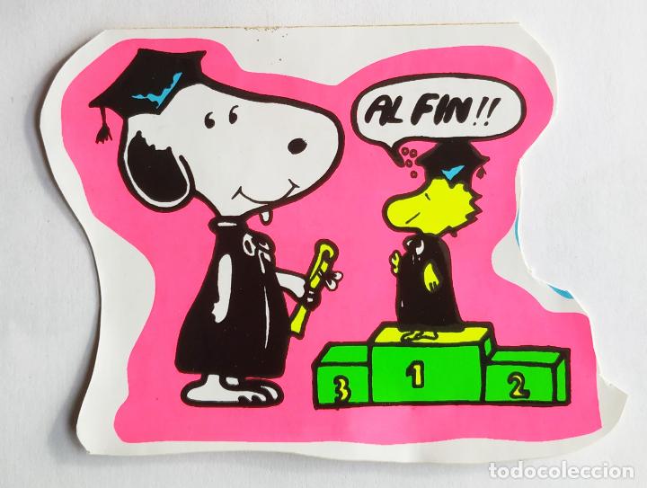 Pegatinas de colecci&oacute;n: ANTIGUA PEGATINA SNOOPY Y EMILIO GRADUADO UNIVERSIDAD , ROSA , A&Ntilde;OS 80 SIN PEGAR 8 CMS