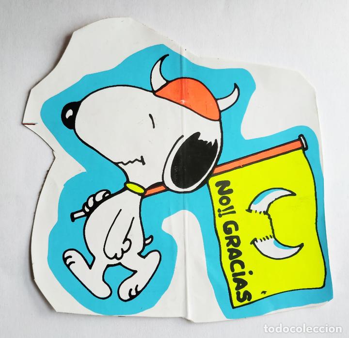 Pegatinas de colecci&oacute;n: ANTIGUA PEGATINA SNOOPY VIKINGO CASCO NARANJA CON CUERNOS Y BANDERA , A&Ntilde;OS 80 SIN PEGAR 11 CMS