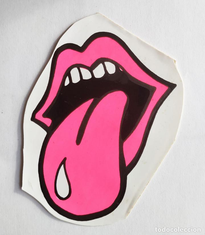 Pegatinas de colecci&oacute;n: ANTIGUA PEGATINA LENGUA , ROLLING STONES MUSICA , A&Ntilde;OS 80 , SIN PEGAR 10,6 CMS
