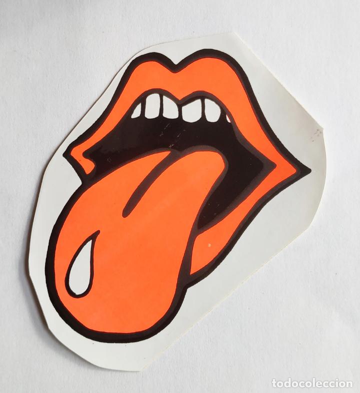 Pegatinas de colecci&oacute;n: ANTIGUA PEGATINA LENGUA , ROLLING STONES MUSICA , A&Ntilde;OS 80 , SIN PEGAR 10,6 CMS