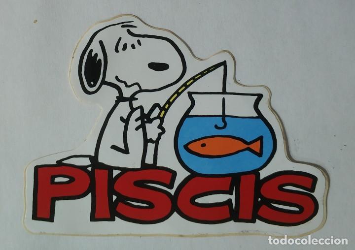Pegatinas de colecci&oacute;n: ANTIGUA PEGATINA SNOOPY HOROSCOPO PISCIS, SIN PEGAR 11 CMS A&Ntilde;OS 80