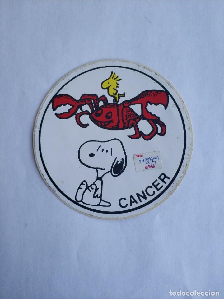 Pegatinas de colecci&oacute;n: ANTIGUA PEGATINA REDONDA SNOOPY HOROSCOPO CANCER, SIN PEGAR 11 CMS A&Ntilde;OS 80