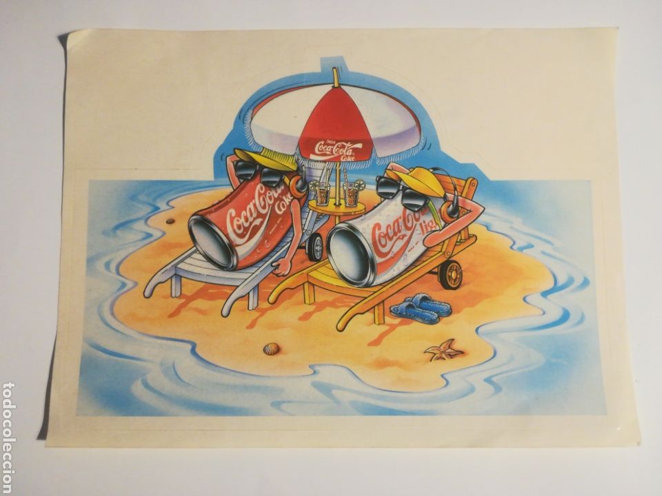 Sammlung von Aufklebern: Pegatina Coca Cola a&ntilde;os 80. Tama&ntilde;o 190x140