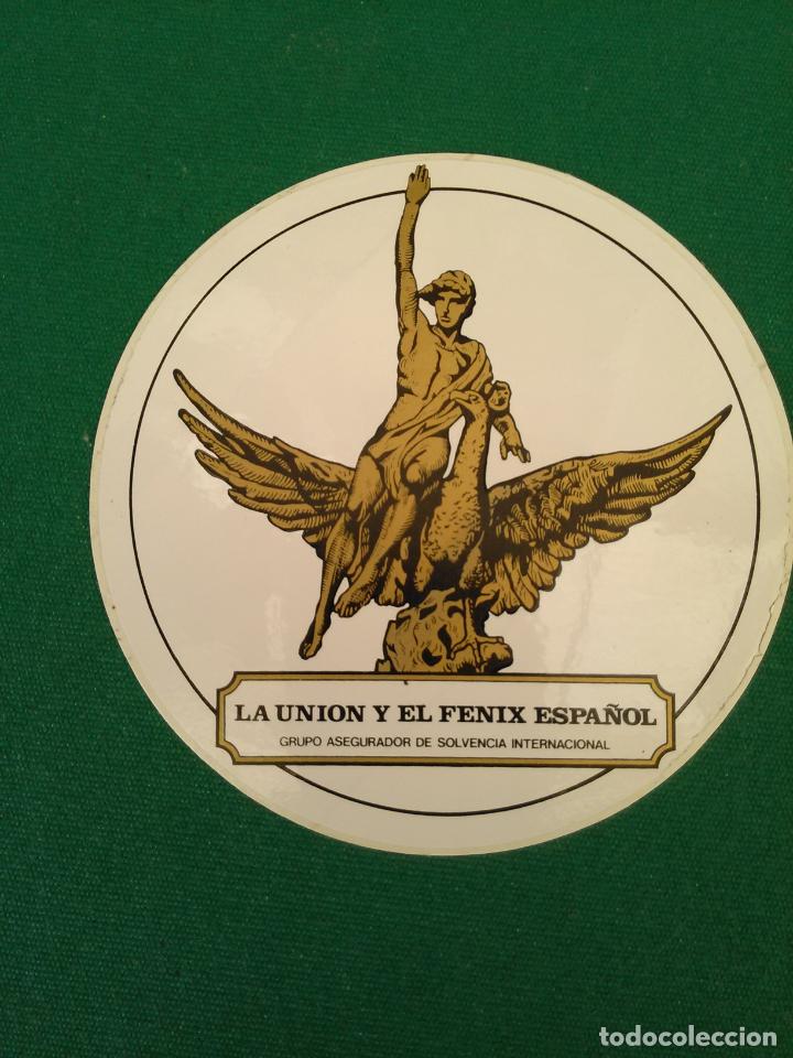Autocolantes de cole&ccedil;&atilde;o: LA UNION Y EL FENIX ESPA&Ntilde;OL - 9.2 CM. DE DIAMETRO
