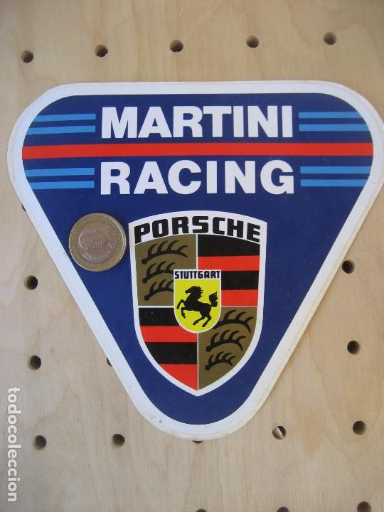 Pegatinas de colecci&oacute;n: Adhesivo, Pegatina, Sticker. Martini Racing. Porche. 15 x 15 cms.