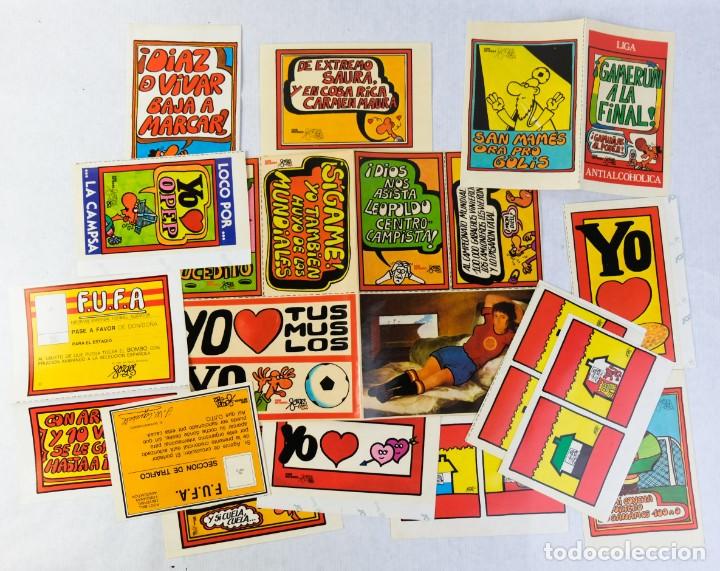 Pegatinas de colecci&oacute;n: Lote de pegatinas humor&iacute;sticas de Forges. Pegatinas de f&uacute;tbol