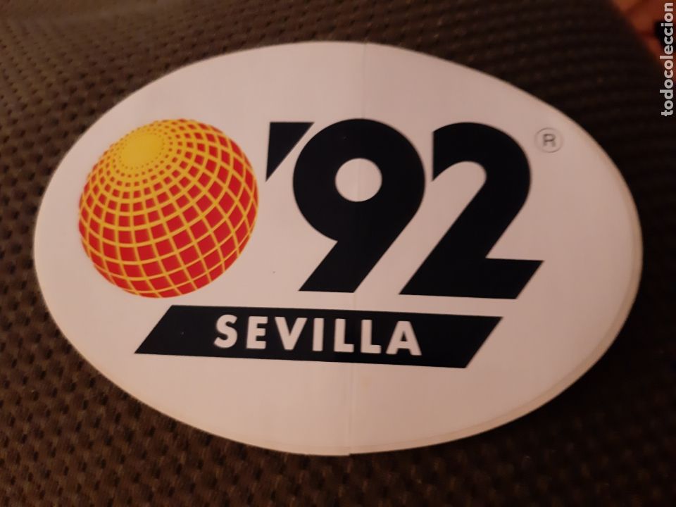 Pegatinas de colecci&oacute;n: PEGATINA OVALADA EXPO 92 SEVILLA NUEVA BLANCA