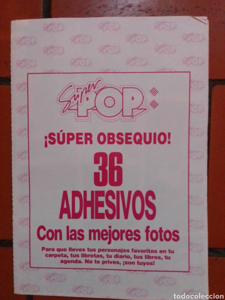 Pegatinas de colecci&oacute;n: Super obsequio pegatinas adhesivos de la revista super pop bon Jovi tam tam go vanila ice Patrick s