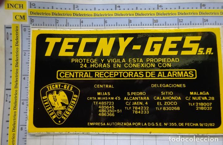 Autocollants de collection: PEGATINA DE VIGILANCIA SEGURIDAD PRIVADA. TECNY GES DIVISI&Oacute;N SEGURIDAD. 23
