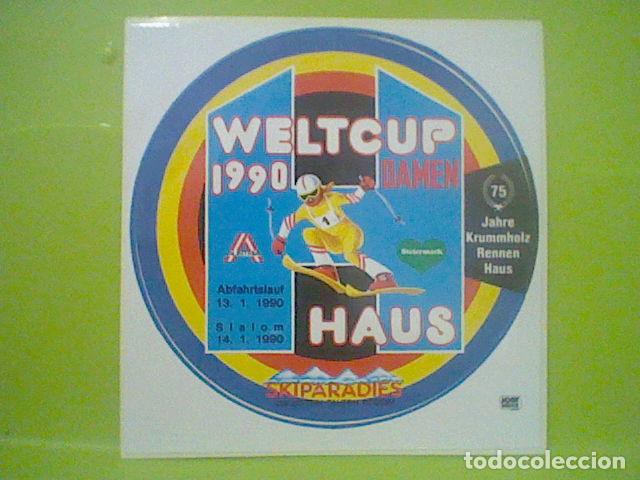 Pegatinas de colecci&oacute;n: COPA MUNDO FEMENINA SKI 1990 ALEMANIA HAUS WELTCUP DAMEN 12 X 11,5 CMS