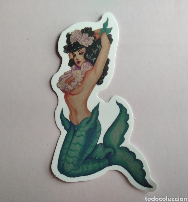 Autocollants de collection: Pegatina chica pin Up sirena 3,5 X 6,5 cm