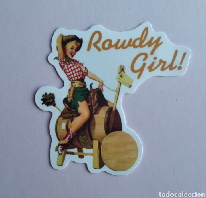 Autocollants de collection: Pegatina chica pin Up roudy girl 6 x 5,5 cm