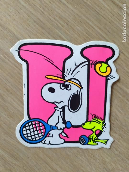 Pegatinas de colecci&oacute;n: PEGATINA ADHESIVO SNOOPY DIBUJOS COMIC letra U deporte tenis