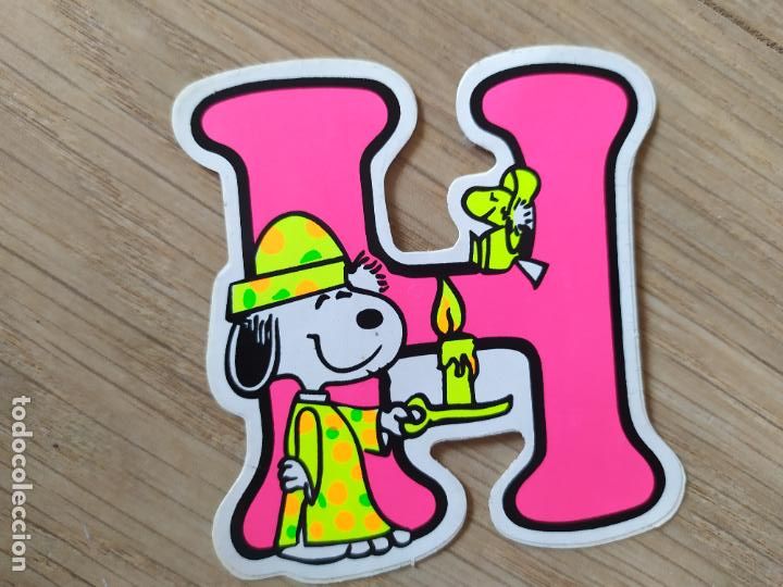 Pegatinas de colecci&oacute;n: PEGATINA ADHESIVO SNOOPY DIBUJOS COMIC letra H